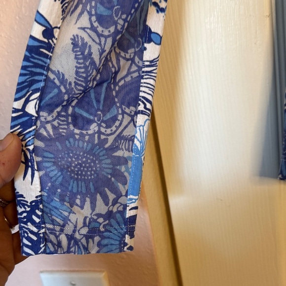 IBKUL Bamboo Gardens Blue and White Quarter Zip size S - Picture 5 of 13